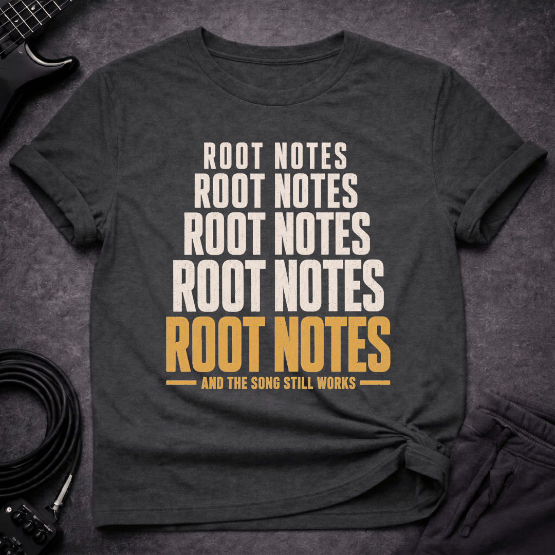 Root Notes T Shirt Gift For Bass Player