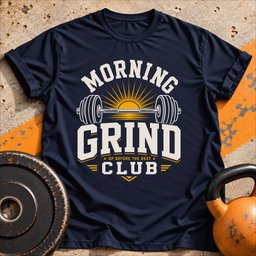 Morning Grind Club T Shirt Gift For Fitness Lover