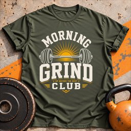 Morning Grind Club T Shirt Gift For Fitness Lover