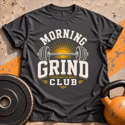 Morning Grind Club T Shirt Gift For Fitness Lover