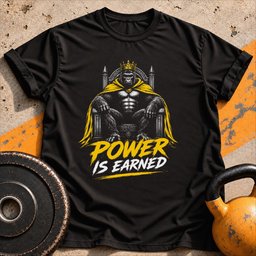 Power Is Earned T Shirt Gift For Fitness Lover