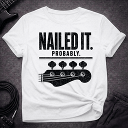 Nailed IT Probably T Shirt Gift For Bass Player