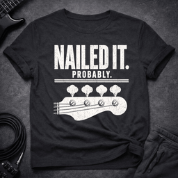 Nailed IT Probably T Shirt Gift For Bass Player