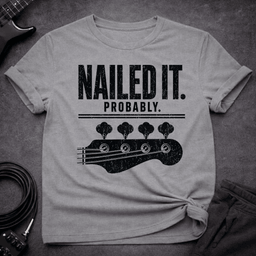 Nailed IT Probably T Shirt Gift For Bass Player