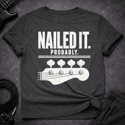 Nailed IT Probably T Shirt Gift For Bass Player