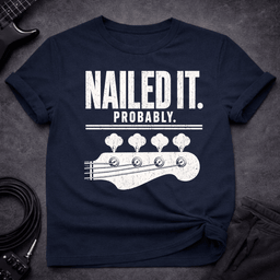 Nailed IT Probably T Shirt Gift For Bass Player