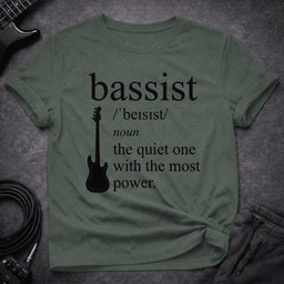 Quiet Power Bassist T Shirt Gift For Bass Player