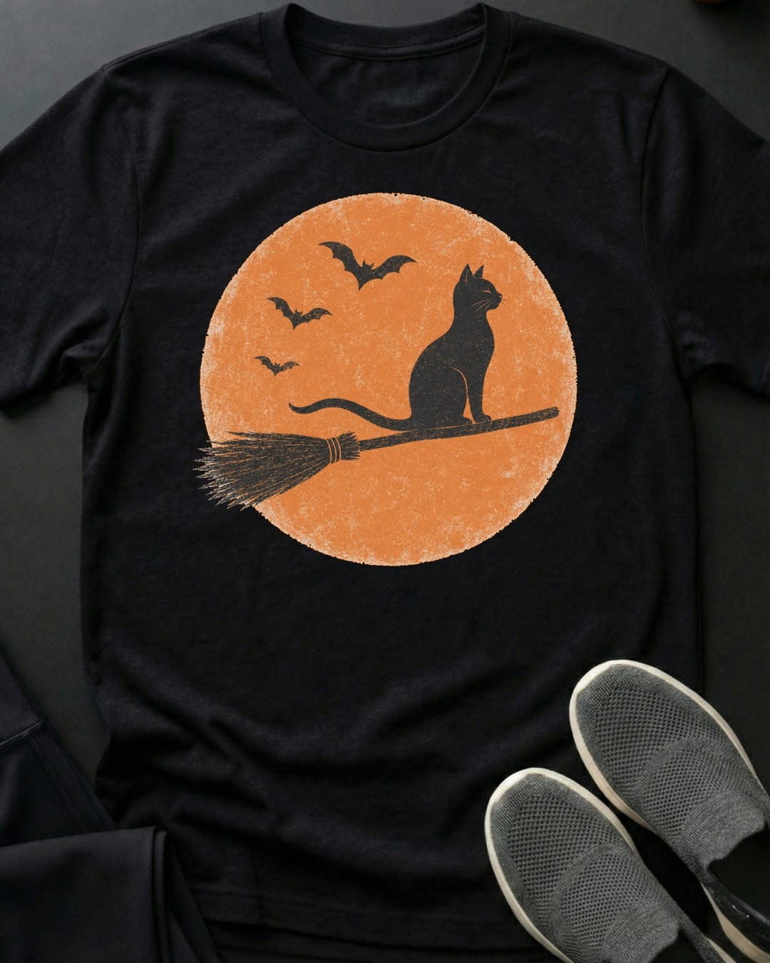 Broom Moon Flight Tee Gift For Cat Lover