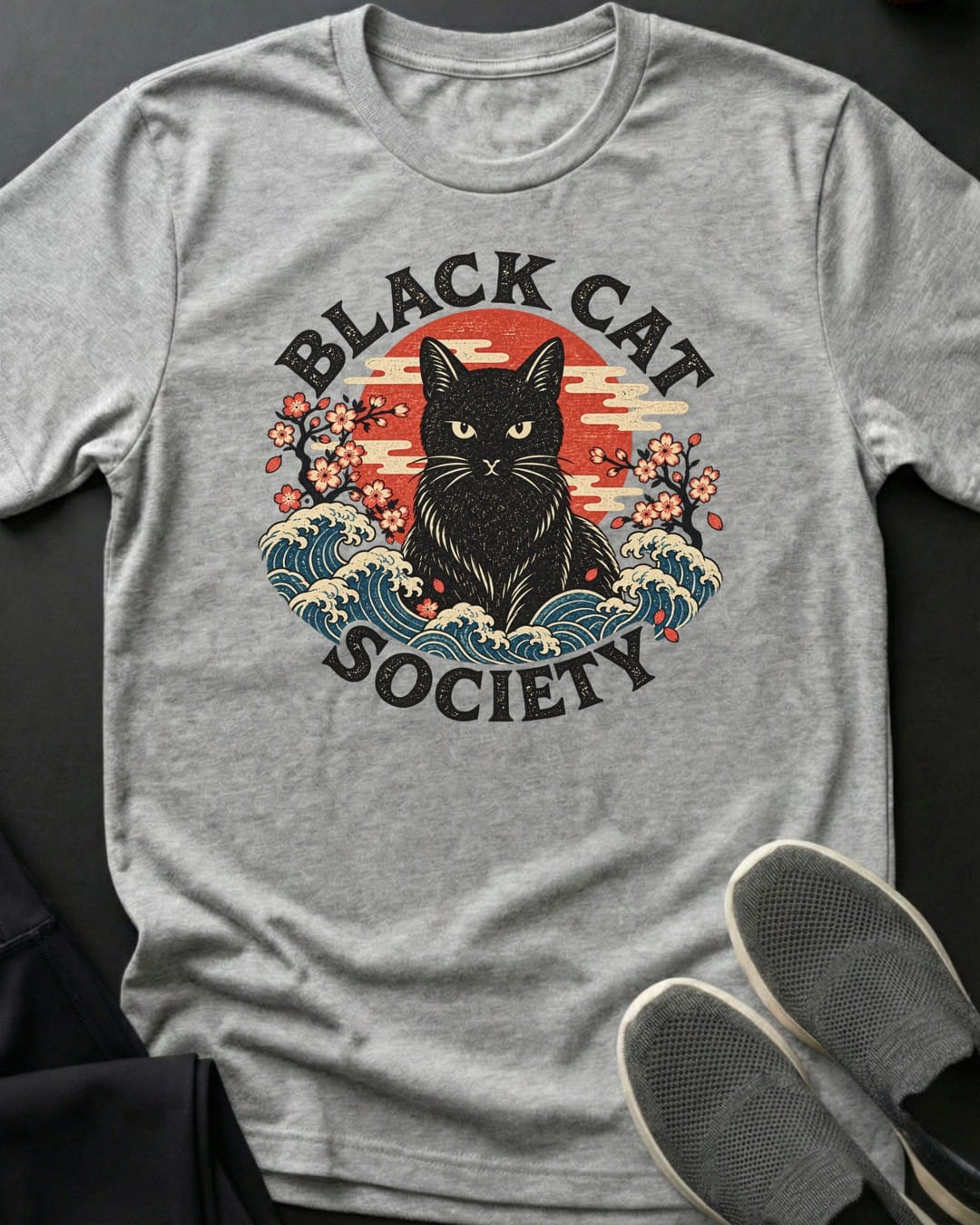 Bc Society Waves Tee Gift For Cat Lover