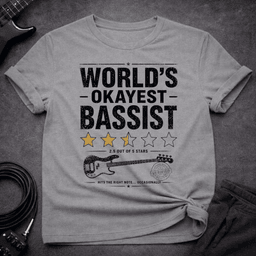 Verified Okayest Bassist T Shirt Gift For Bass Player