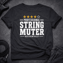 4 Star String Muter T Shirt Gift For Bass Player