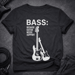 Guitar Needs Support T Shirt Gift For Bass Player