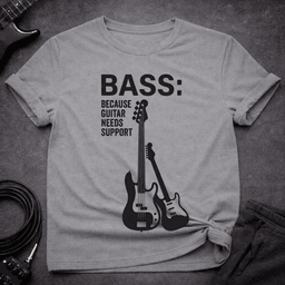 Guitar Needs Support T Shirt Gift For Bass Player