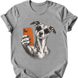 Whippet Selfie Dog T Shirt Gift For Dog Lover