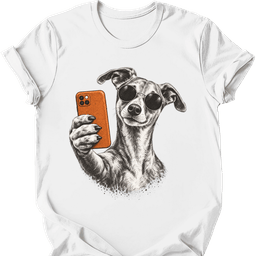 Whippet Selfie Dog T Shirt Gift For Dog Lover