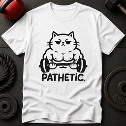 Pathetic Cat T Shirt Gift For Fitness Lover