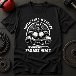 Installing Muscles Gorilla T Shirt Gift For Fitness Lover