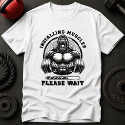 Installing Muscles Gorilla T Shirt Gift For Fitness Lover