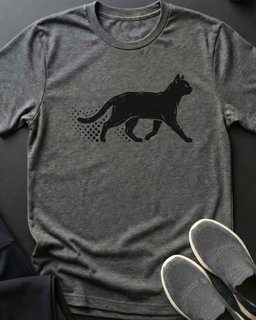 Black Cat Walking Tee Gift For Cat Lover