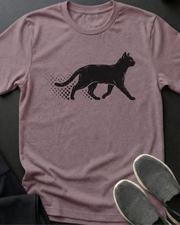 Black Cat Walking Tee Gift For Cat Lover