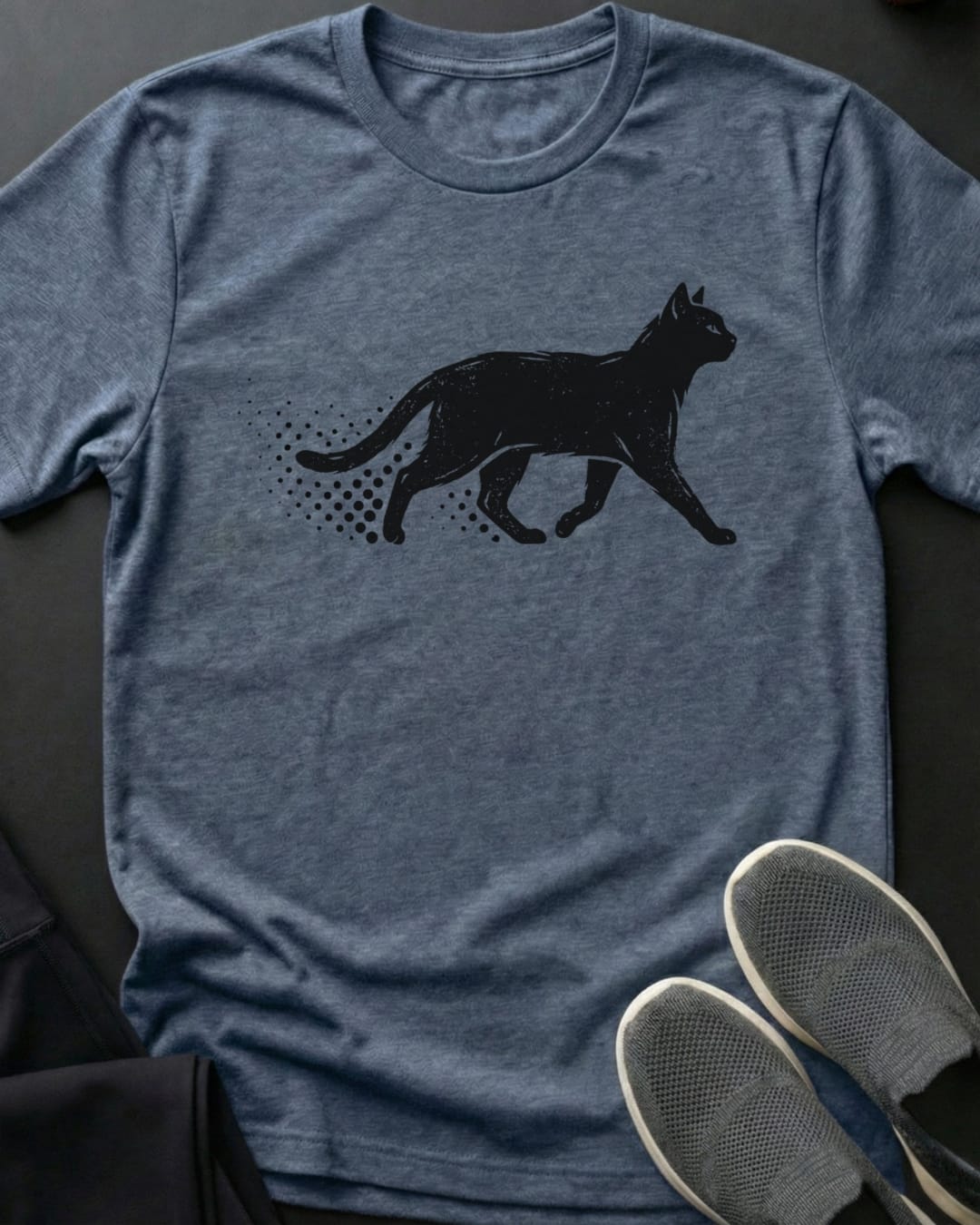 Black Cat Walking Tee Gift For Cat Lover