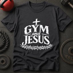 Gym And Jesus T Shirt Gift For Fitness Lover