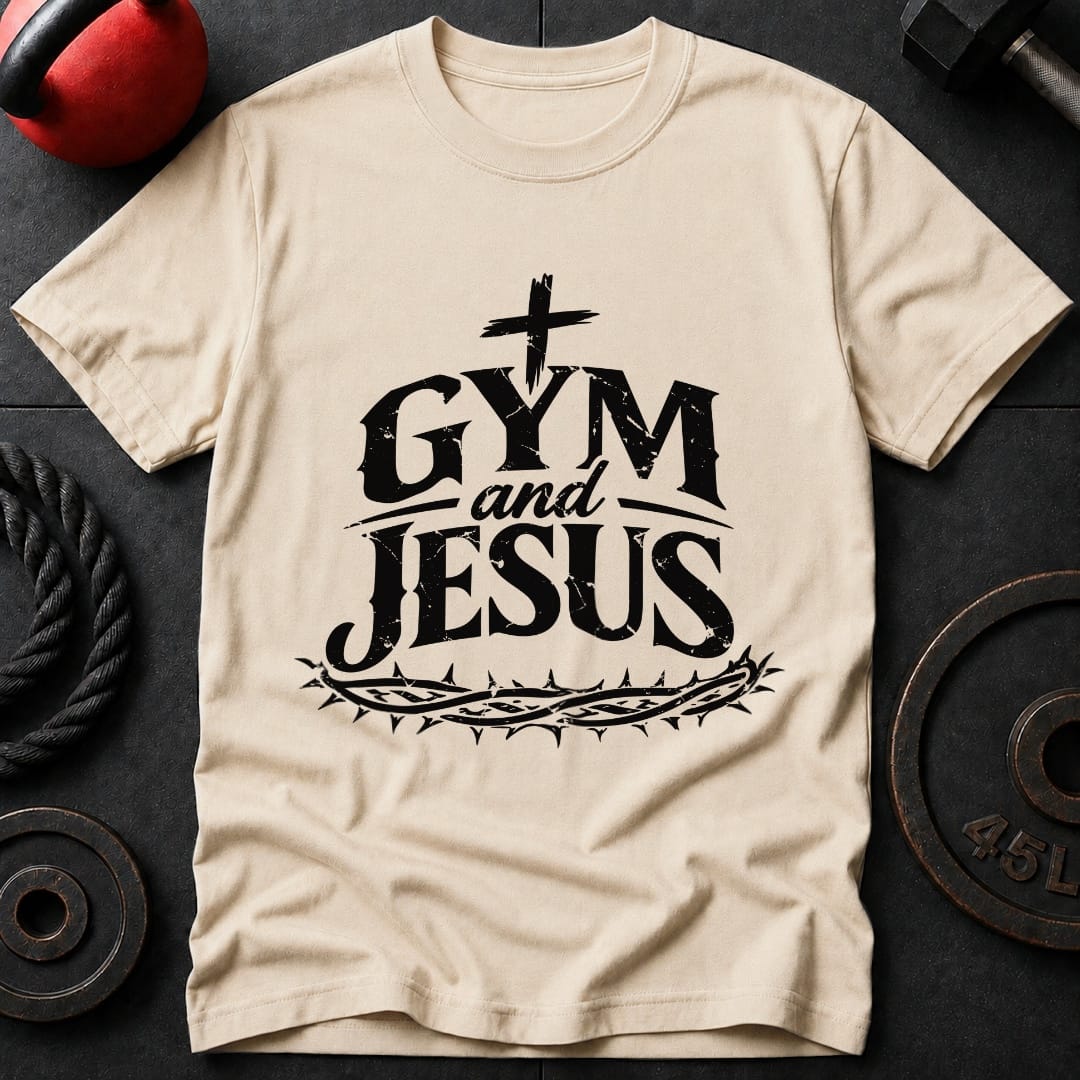 Gym And Jesus T Shirt Gift For Fitness Lover