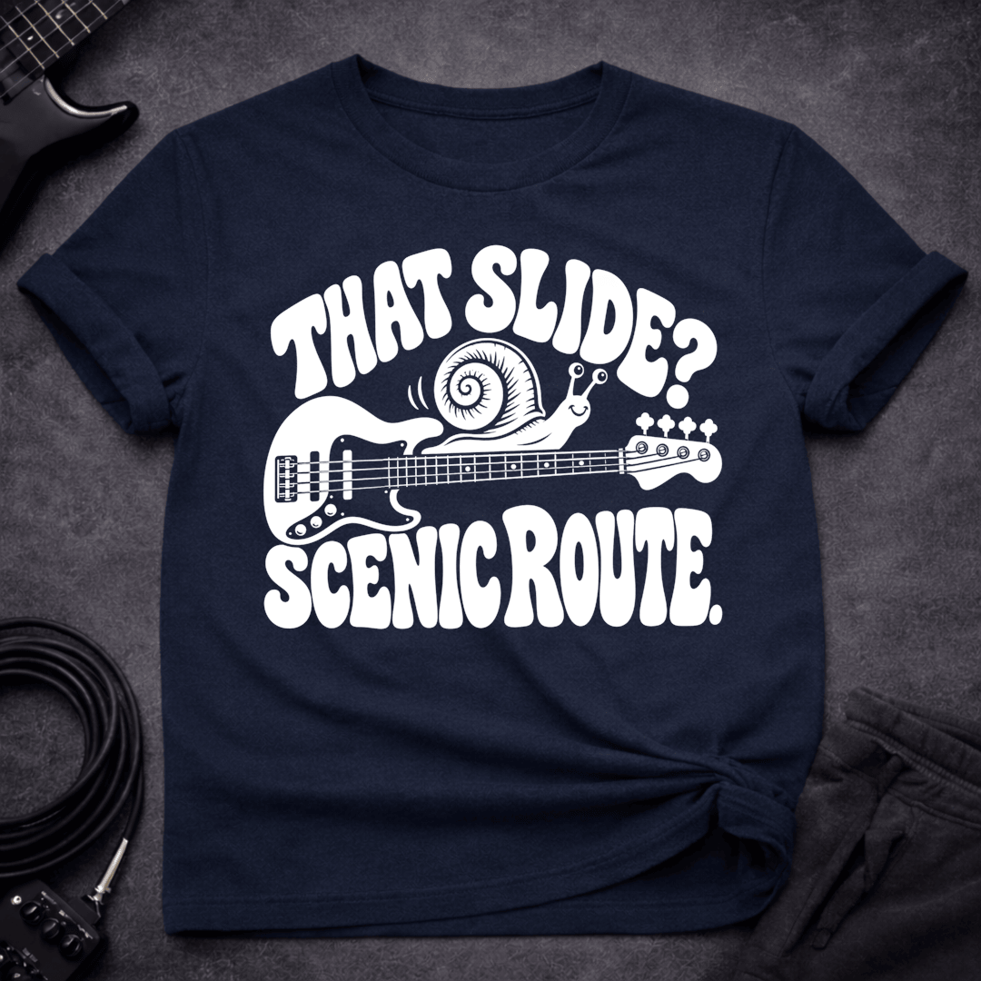 Scenic Route T Shirt Gift For Bass Player