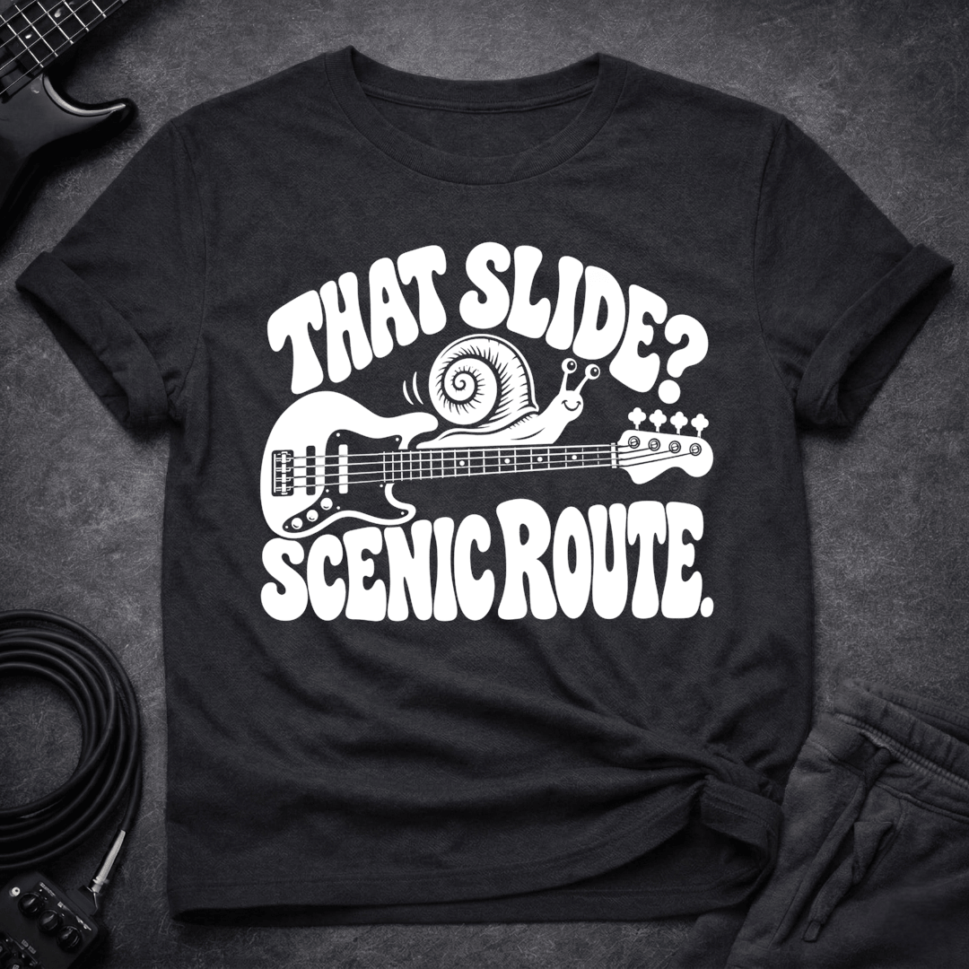 Scenic Route T Shirt Gift For Bass Player