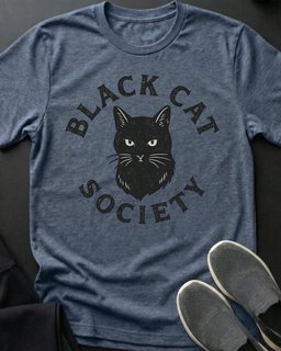 Black Cat Society Tee Gift For Cat Lover