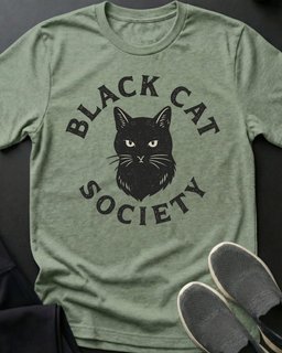 Black Cat Society Tee Gift For Cat Lover