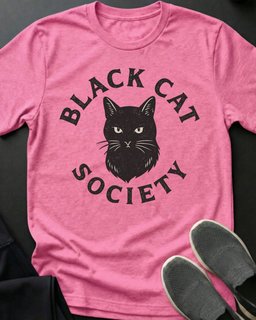Black Cat Society Tee Gift For Cat Lover