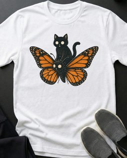 Butterfly Rider Tee Gift For Cat Lover