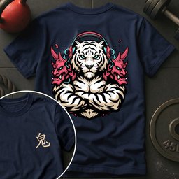 Cyberpunk Oni Tiger T Shirt Gift For Fitness Lover