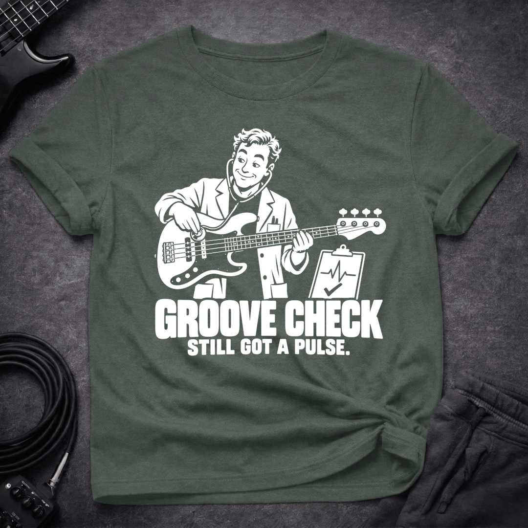 Groove Check T Shirt Gift For Bass Player