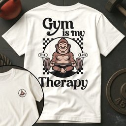 Gym Is My Therapy Gorilla T Shirt Gift For Fitness Lover