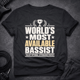 Worlds Most Available Bassist T Shirt Gift For Bass Player