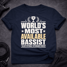 Worlds Most Available Bassist T Shirt Gift For Bass Player