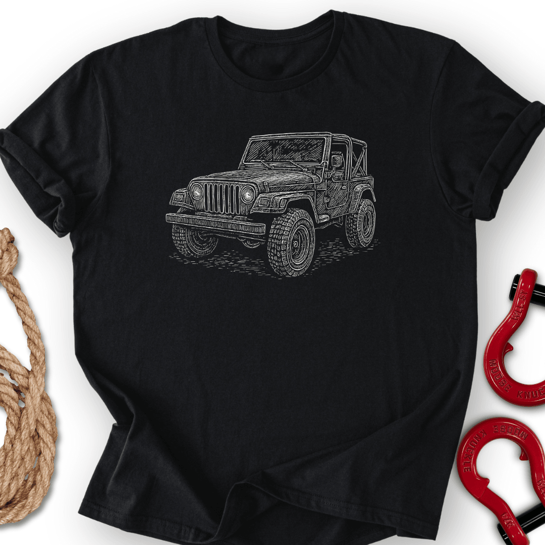 Sketch Tj T Shirt Gift For Offroad Enthusiast