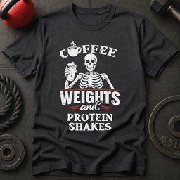 Coffee Weights Protein T Shirt Gift For Fitness Lover