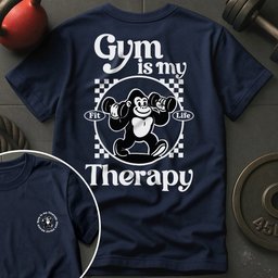 Gym Is My Therapy Retro Gorilla T Shirt Gift For Fitness Lover