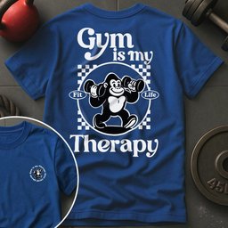 Gym Is My Therapy Retro Gorilla T Shirt Gift For Fitness Lover