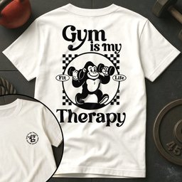Gym Is My Therapy Retro Gorilla T Shirt Gift For Fitness Lover