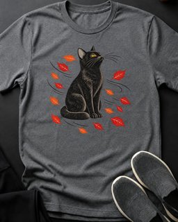 Autumn Wind Cat Tee Gift For Cat Lover