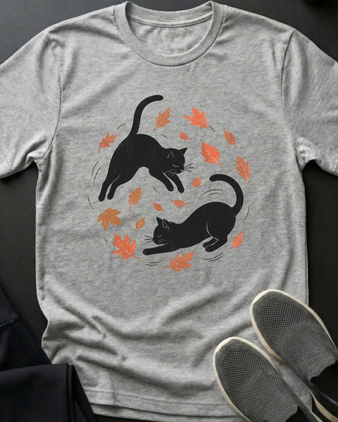 Autumn Pounce Tee Gift For Cat Lover