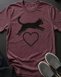 Black Cat Love Tee Gift For Cat Lover