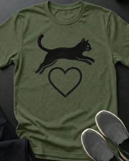 Black Cat Love Tee Gift For Cat Lover