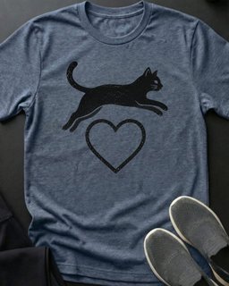 Black Cat Love Tee Gift For Cat Lover