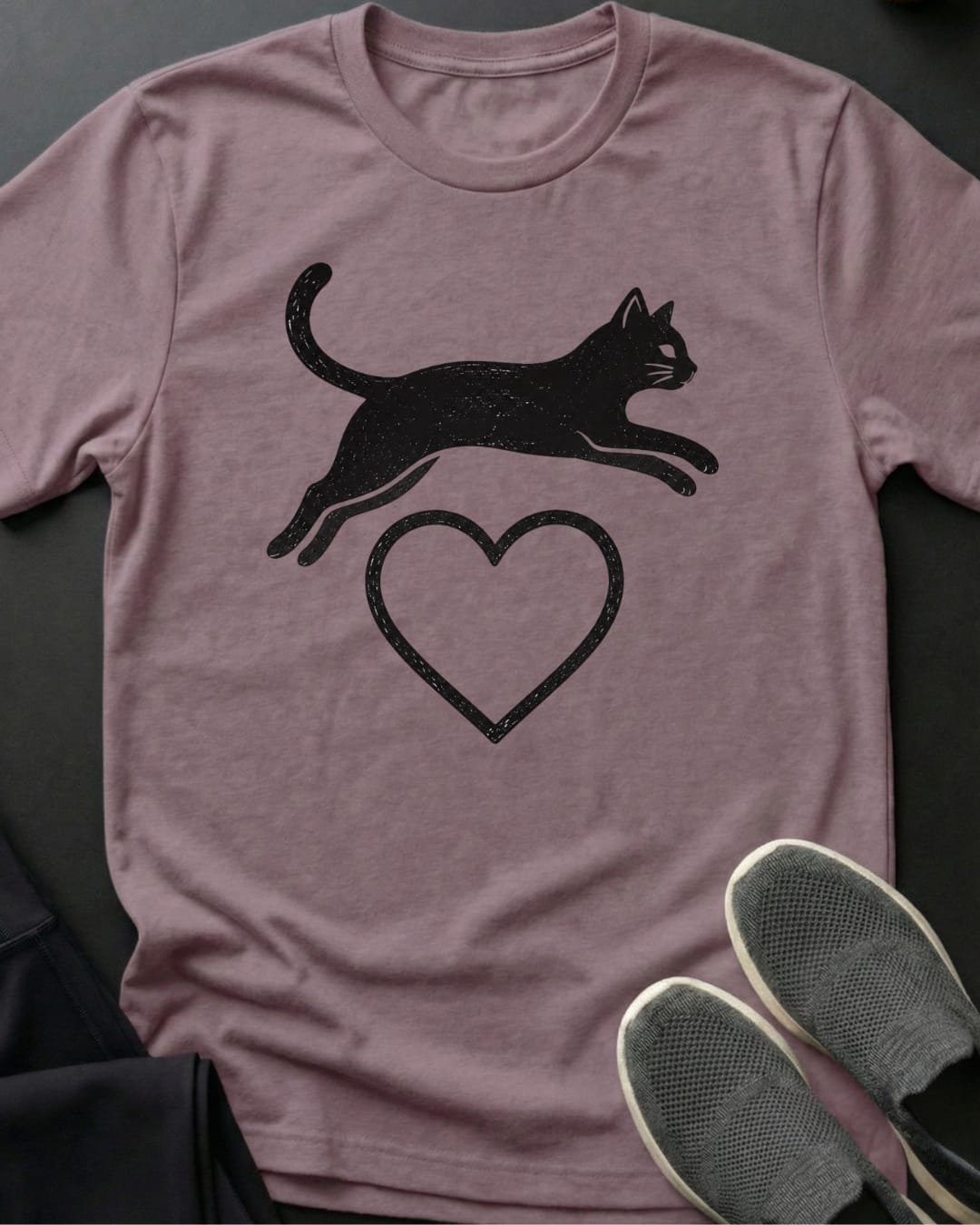 Black Cat Love Tee Gift For Cat Lover