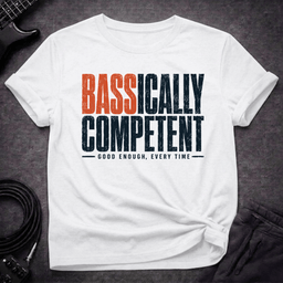Bassically Competent T Shirt Gift For Bass Player